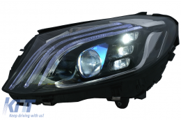 Full LED Headlights suitable for Mercedes C-Class W205 S205 (2014-2020) LHD W222 Design-image-6091827