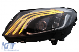 Full LED Headlights suitable for Mercedes C-Class W205 S205 (2014-2020) LHD W222 Design-image-6091833