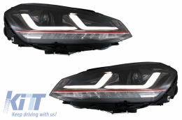 Full LED Phares Pour VW Golf 7 VII 12-17 Indicateurs Dynamic Mirror Rouge GTI-image-6045582