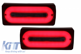 Full LED Taillights Light Bar RED Dynamic Sequential Turning Lights with Fog Lamp and Roof Spoiler suitable for Mercedes G-class W463 (1989-2015)-image-6047558