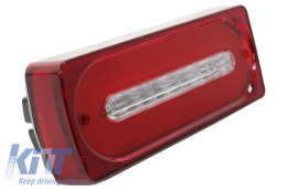 Full LED Taillights Light Bar RED Dynamic Sequential Turning Lights with Fog Lamp and Roof Spoiler suitable for Mercedes G-class W463 (1989-2015)-image-6047559