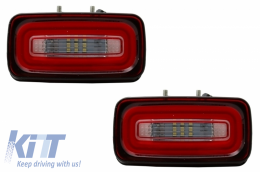 Full LED Taillights Light Bar RED Dynamic Sequential Turning Lights with Fog Lamp and Roof Spoiler suitable for Mercedes G-class W463 (1989-2015)-image-6047564