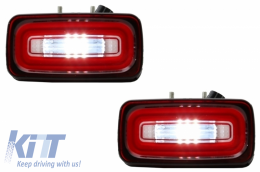 Full LED Taillights Light Bar RED Dynamic Sequential Turning Lights with Fog Lamp and Roof Spoiler suitable for Mercedes G-class W463 (1989-2015)-image-6047565