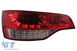 Full LED Taillights suitable for Audi Q7 4L (2006-2009) Red Clear-image-6099531