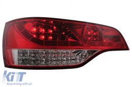 Full LED Taillights suitable for Audi Q7 4L (2006-2009) Red Clear-image-6099535