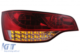 Full LED Taillights suitable for Audi Q7 4L (2006-2009) Red Clear-image-6099539