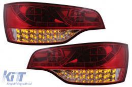 Full LED Taillights suitable for Audi Q7 4L (2006-2009) Red Clear-image-6099540