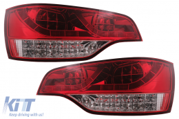 Full LED Taillights suitable for Audi Q7 4L (2006-2009) Red Clear-image-6099543