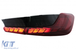 Full LED Taillights suitable for BMW 3 Series G20 G28 M3 G80 Sedan (2018-2022) Red Smoke with Dynamic Sequential Turning Light-image-6096537