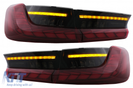 Full LED Taillights suitable for BMW 3 Series G20 G28 M3 G80 Sedan (2018-2022) Red Smoke with Dynamic Sequential Turning Light-image-6096543