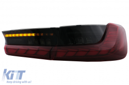 Full LED Taillights suitable for BMW 3 Series G20 G28 M3 G80 Sedan (2018-2022) Red Smoke with Dynamic Sequential Turning Light-image-6096544