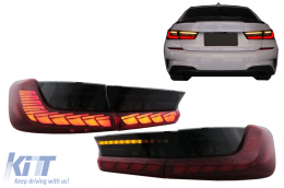 Full LED Taillights suitable for BMW 3 Series G20 G28 M3 G80 Sedan (2018-2022) Red Smoke with Dynamic Sequential Turning Light-image-6096958