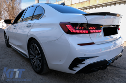 Full LED Taillights suitable for BMW 3 Series G20 G28 M3 G80 Sedan (2018-2022) Red Smoke with Dynamic Sequential Turning Light-image-6099661