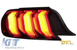 Full LED Taillights suitable for Ford Mustang VI S550 (2015-2019) Red with Dynamic Sequential Turning Lights-image-6059823