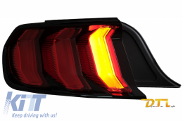 Full LED Taillights suitable for Ford Mustang VI S550 (2015-2019) Red with Dynamic Sequential Turning Lights-image-6059826