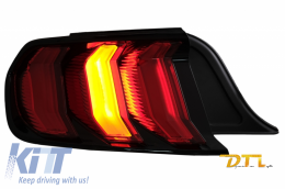 Full LED Taillights suitable for Ford Mustang VI S550 (2015-2019) Red with Dynamic Sequential Turning Lights-image-6059827