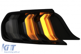 Full LED Taillights suitable for Ford Mustang VI S550 (2015-2019) Smoke with Dynamic Sequential Turning Lights-image-6088470