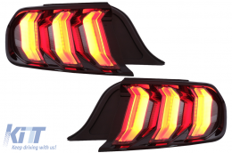 Full LED Taillights suitable for Ford Mustang VI S550 (2015-2019) Smoke with Dynamic Sequential Turning Lights-image-6088475