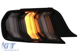 Full LED Taillights suitable for Ford Mustang VI S550 (2015-2019) Smoke Clear with Dynamic Sequential Turning Lights-image-6088454