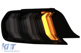 Full LED Taillights suitable for Ford Mustang VI S550 (2015-2019) Smoke Clear with Dynamic Sequential Turning Lights-image-6088455