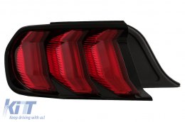 Full LED Taillights suitable for Ford Mustang VI S550 (2015-2019) Red with Dynamic Sequential Turning Lights-image-6107301