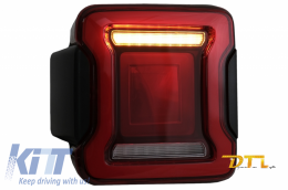 Full LED Taillights suitable for Jeep Wrangler IV JL/JLU (2018-up) RED with Dynamic StartUp and Sequential Turning Lights-image-6059503