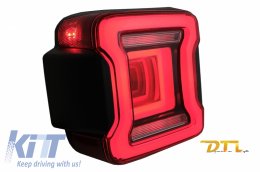 Full LED Taillights suitable for Jeep Wrangler IV JL/JLU (2018-up) RED with Dynamic StartUp and Sequential Turning Lights-image-6059505