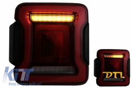 Full LED Taillights suitable for Jeep Wrangler IV JL/JLU (2018-up) RED with Dynamic StartUp and Sequential Turning Lights-image-6059509