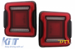 Full LED Taillights suitable for Jeep Wrangler IV JL/JLU (2018-up) RED with Dynamic StartUp and Sequential Turning Lights-image-6059516