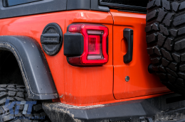 Full LED Taillights suitable for Jeep Wrangler IV JL/JLU (2018-up) RED with Dynamic StartUp and Sequential Turning Lights-image-6080370