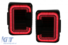 Full LED Taillights suitable for Jeep Wrangler JK (2007-2017) Smoke-image-6080633