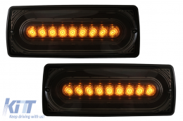 Full LED Taillights suitable for Mercedes G-Class W463 (1989-2017) with Dynamic Sequential Turning Signal Smoke-image-6086009