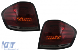 FULL LED Taillights suitable for Mercedes M-Class W164 (2005-2008) Red Smoke-image-6099150