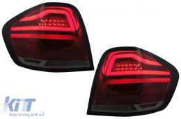 FULL LED Taillights suitable for Mercedes M-Class W164 (2005-2008) Red Smoke-image-6099153