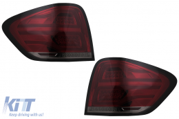 FULL LED Taillights suitable for Mercedes M-Class W164 (2005-2008) Red Smoke-image-6099159