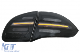 FULL LED taillights suitable for Porsche Cayenne 958 E2 92A Prefacelift (2010-2014) Black Smoke with Dynamic Indicators-image-6067445