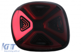 Full LED Taillights suitable for Smart ForTwo C453 A453 ForFour W453 (2014-2019) Dynamic Start-up Display Red Clear-image-6089515