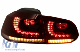 FULL LED Taillights suitable for VW Golf 6 VI (2008-2013) R20 Design Dynamic Sequential Turning Light Cherry Red (LHD and RHD)-image-6033107