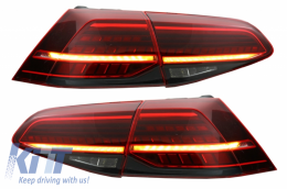 Full LED Taillights suitable for VW Golf 7 & 7.5 VII (2012-2019) Facelift Retrofit G7.5 Look Dynamic Sequential Turning Lights Dark Cherry Red-image-6041426