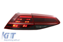 Full LED Taillights suitable for VW Golf 7 & 7.5 VII (2012-2019) Facelift Retrofit G7.5 Look Dynamic Sequential Turning Lights Dark Cherry Red-image-6041429