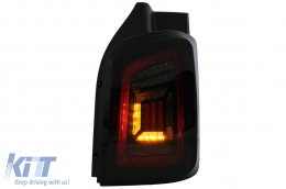 Full LED Taillights suitable for VW Transporter V T5 (2003-2009) Black Smoke Dynamic Sequential Turining Lights-image-6099568