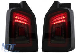 Full LED Taillights suitable for VW Transporter V T5 (2003-2009) Black Smoke Dynamic Sequential Turining Lights-image-6099571