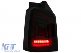 Full LED Taillights suitable for VW Transporter V T5 (2003-2009) Black Smoke Dynamic Sequential Turining Lights-image-6099573