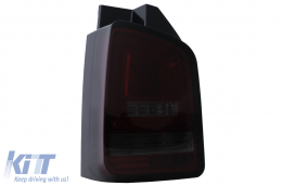 Full LED Taillights suitable for VW Transporter V T5 Facelift (2010-2015) with Dynamic Turn Signal Red Smoke-image-6100031