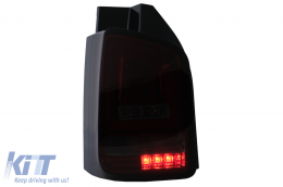 Full LED Taillights suitable for VW Transporter V T5 Facelift (2010-2015) with Dynamic Turn Signal Red Smoke-image-6100033