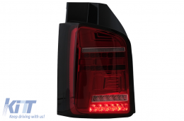 Full LED Taillights suitable for VW Transporter T6 (2015-2020) Dynamic Sequential Turning Light Red Clear-image-6100416