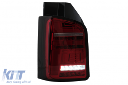 Full LED Taillights suitable for VW Transporter T6 (2015-2020) Dynamic Sequential Turning Light Red Clear-image-6100418