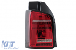 Full LED Taillights suitable for VW Transporter T6 (2015-2020) Dynamic Sequential Turning Light Red Clear-image-6100420