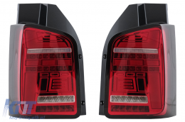 Full LED Taillights suitable for VW Transporter T6 (2015-2020) Dynamic Sequential Turning Light Red Clear-image-6100421