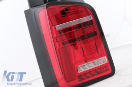 Full LED Taillights suitable for VW Transporter T6 (2015-2020) Dynamic Sequential Turning Light Red Clear-image-6100423